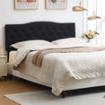 thumbnail image 1 of JONPONY Tufted Upholstered Headboard King Size, Solid Wood Head Board with Durable Metal Legs, Adjustable Height Head Board, Black, 1 of 9