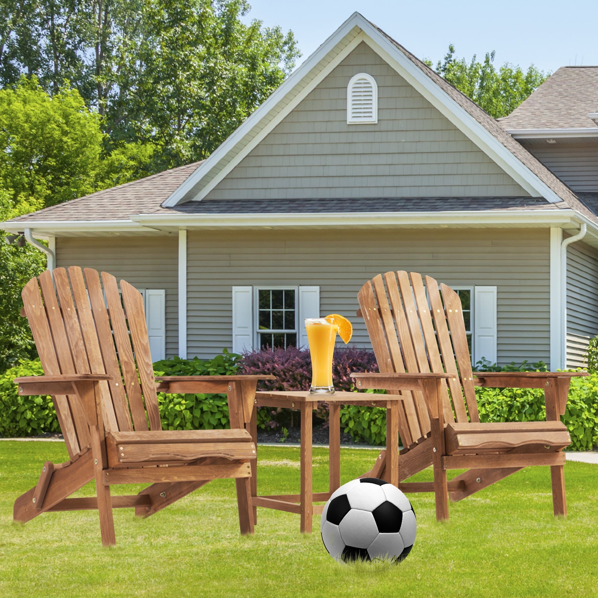 JONPONY Wooden Outdoor Folding Adirondac…