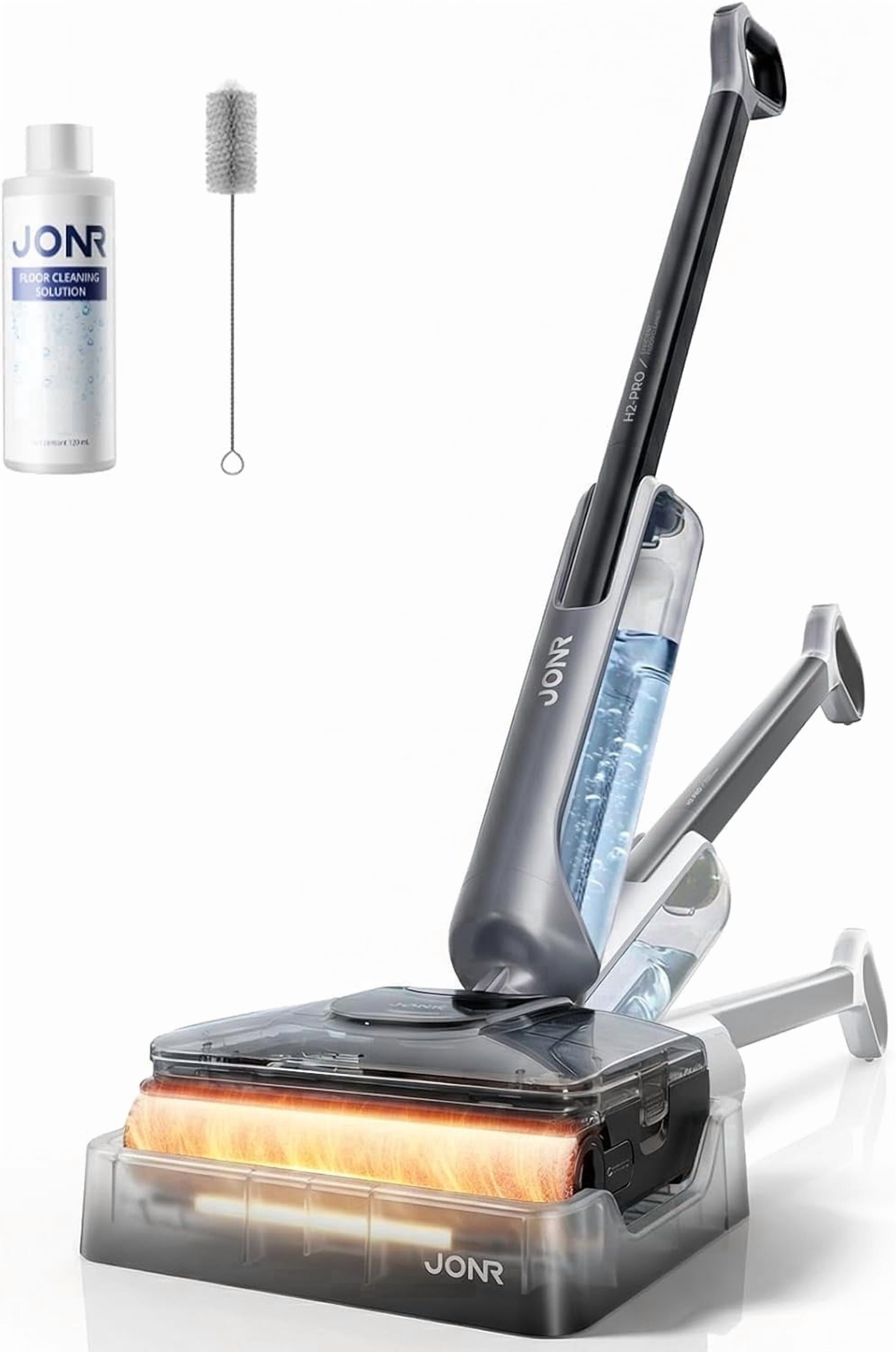 JONR H2 PRO Wet Dry Vacuum Cleaner, Cordless Hard Floor Cleaner with 20000 Pa Suction, 70°C Self-Cleaning, 180° Flat Positioning, HEPA Filter, 1500ml Fresh Water Tank