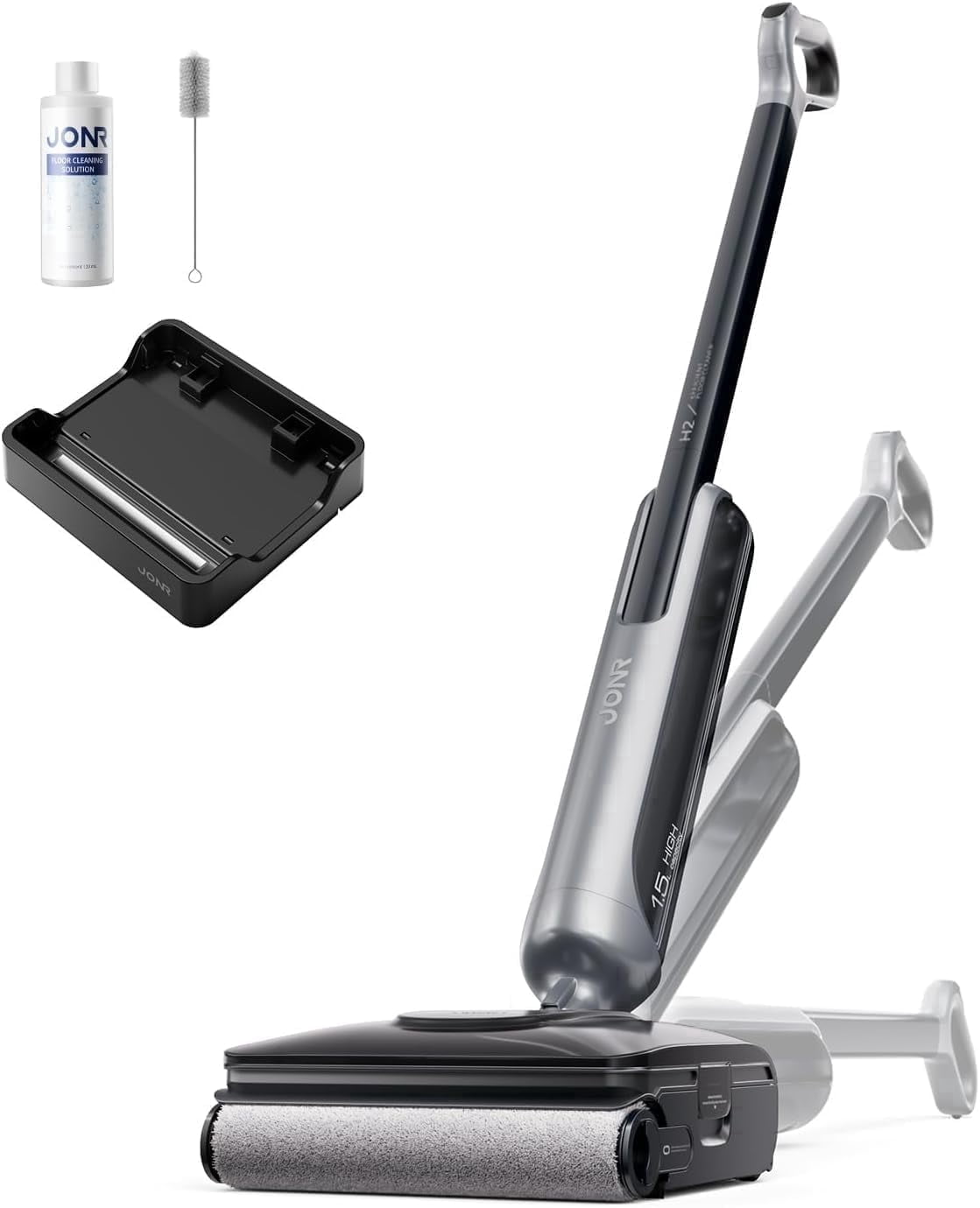 JONR H2 Wet Dry Vacuum Cleaner and Vacuum Mop for Hard Floors, Self-Cleaning, Cold Air Drying, Tangle-Free, HEPA Filter, Black