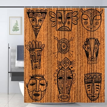 JOOCAR African Shower Curtain for Bathroom Decoration Fabric Shower Curtain set with 12 Hooks,72x72