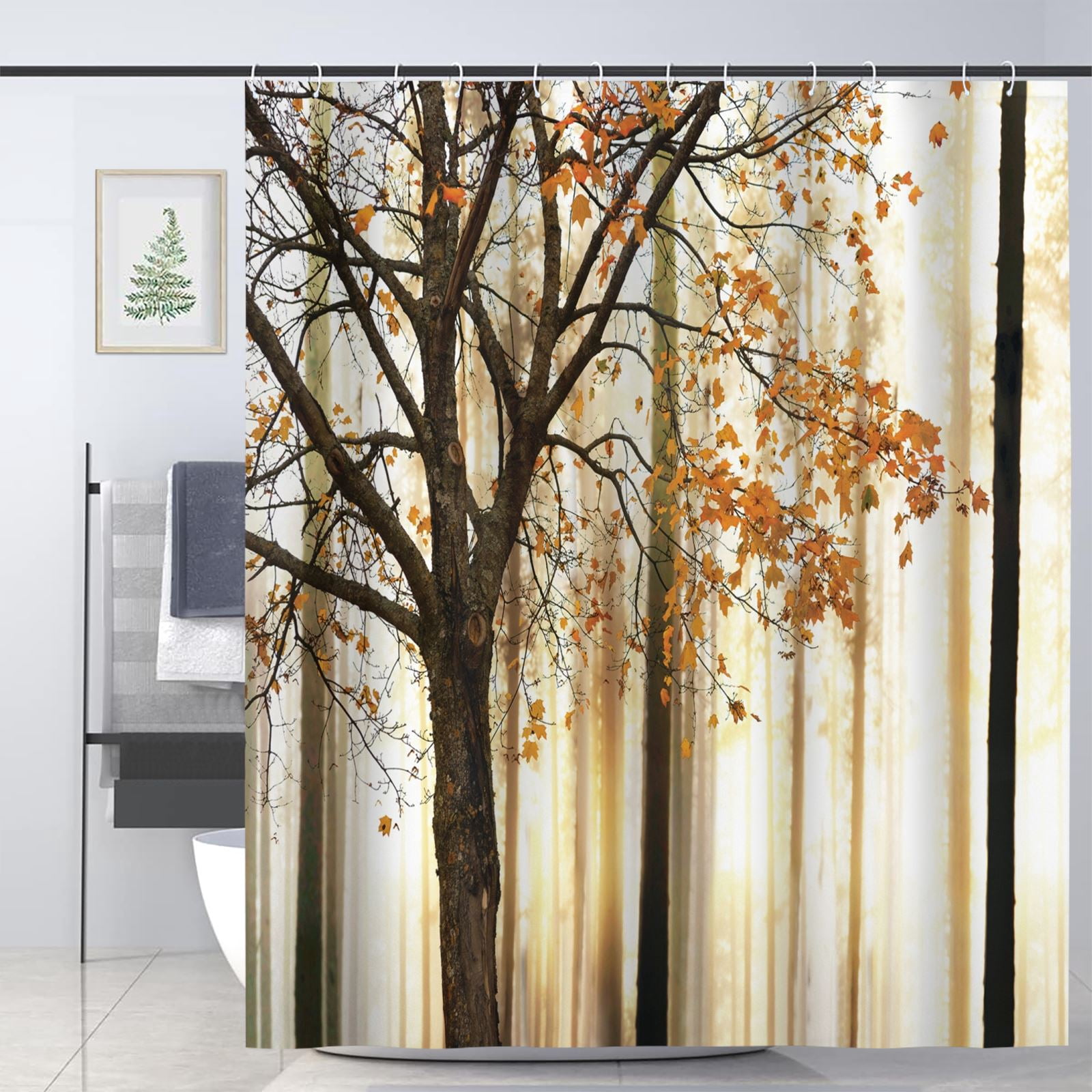 JOOCAR Autumn Shower Curtain for Bathroom Decoration Fabric Shower ...