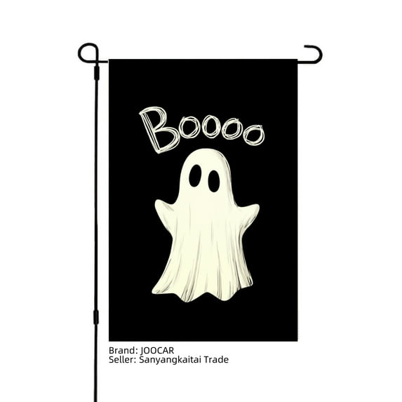 JOOCAR Boo Ghost Halloween Garden Flag for Fall Autumn Home Outdoor Garden Yard Door Decor 12x18 inch