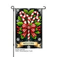 thumbnail image 1 of JOOCAR Candy Cane Holly Bow Welcome Garden Flag for Winter Christmas Home Outdoor Garden Yard Door Decor 12x18 inch, 1 of 5