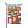thumbnail image 1 of JOOCAR Cat Caroling 12 x 18 Inch Decorative Colorful Winter Kitty Christmas Carol Singing Garden Flag, 1 of 1