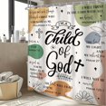thumbnail image 1 of JOOCAR Christian Bible Verses Child of God Shower Curtain with Cross and Floral Design for Home Bathroom Bath Tub Decoration 72x72 inch, 1 of 5