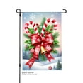 thumbnail image 1 of JOOCAR Christmas Candy Cane and Holly Garden Flag with Red Bow and Bell for Winter Christmas Home Outdoor Garden Yard Door Decor 12x18 inch, 1 of 5