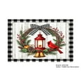 thumbnail image 1 of JOOCAR Christmas Cardinal Lantern Wreath Design Linen Table Mats Set of 4 for Home Kitchen Table Decor 12x18 inch, 1 of 5