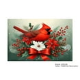 thumbnail image 1 of JOOCAR Christmas Cardinal and Poinsettia Design Linen Table Mats Set of 4 for Home Kitchen Table Decor 12x18 inch, 1 of 5