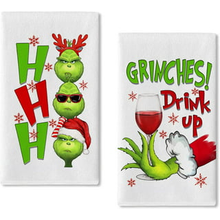 Holiday Christmas Kitchen Towels: Three Assorted Wine Drinking Humor  Including Wine Workout and Wine Superpowers, Flat Weave Towels, 100%  Cotton, Set of 3 