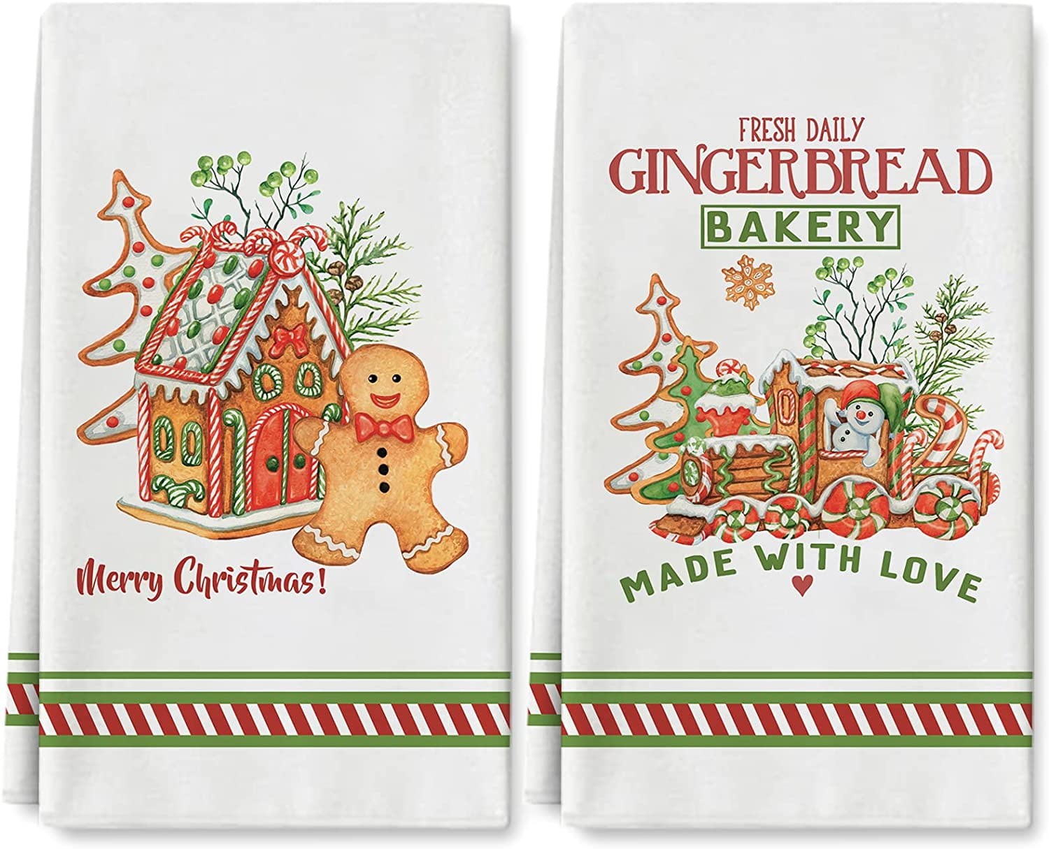 Jo-Ann Stores 3 Piece Christmas Kitchen Towel Set ~ Decorative Dish Towels,  100% Cotton Wash Towels for Drying, Cleaning, Cooking & Baking