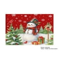 thumbnail image 1 of JOOCAR Christmas Snowman and Tree Holiday Scene Linen Table Mats Set of 4 for Home Kitchen Table Decor 12x18 inch, 1 of 5