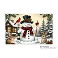 thumbnail image 1 of JOOCAR Christmas Snowman with Rabbits and Cardinal Scene Linen Table Mats Set of 4 for Home Kitchen Table Decor 12x18 inch, 1 of 5