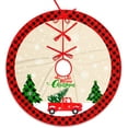 thumbnail image 1 of JOOCAR Christmas Tree Skirt, 36 Inch Red Black Buffalo Plaid Santa Red Truck Christmas Tree Snowing Christmas Tree Skirt For Christmas Tree Decoration Home Christmas Party Decoration, 1 of 5