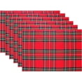 thumbnail image 1 of JOOCAR Christmas placemats, red and green buffalo plaid simple classic Christmas placemats, suitable for home dining table holiday decoration rectangular placemats set of 6, 1 of 5