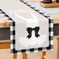 thumbnail image 1 of JOOCAR Easter Table Runner, Black and White Buffalo Plaid Rabbit 13x72 Inch Table Runner for Easter Kitchen Dining Table Table Holiday Decoration, 1 of 5