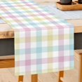thumbnail image 1 of JOOCAR Easter Table Runner, Pink Yellow Blue Buffalo Plaid 13x72 Inch Table Runner for Easter Kitchen Dining Table Table Holiday Decoration, 1 of 5