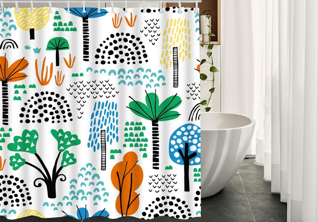 JOOCAR Motivational Quote Shower Curtain with Hooks Yes You Can Emotion  Rocket Rocket Stars Word Cartoon Fire Fabric Shower Curtain Decorative  72x72 Inch Polyester for Bathrooms Bathtubs Farmhouse 