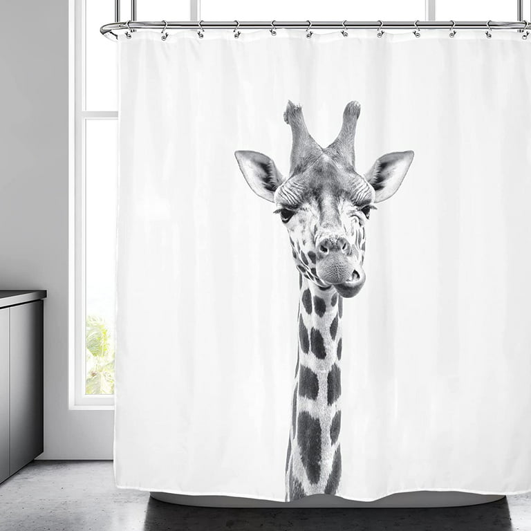 JOOCAR Funny Animal Shower Curtain Giraffe Jungle Safari Tropic