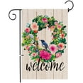 thumbnail image 1 of JOOCAR Garden Flags, Spring Beautiful Wreath Birds Welcome 12x18 Inches Reversible Garden Flags for Outdoor Garden Holiday Yard Decoration, 1 of 3