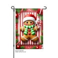 thumbnail image 1 of JOOCAR Gingerbread Man Christmas Garden Flag with Santa Hat and Candy Cane for Winter Christmas Home Outdoor Garden Yard Door Decor 12x18 inch, 1 of 5
