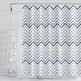 thumbnail image 1 of JOOCAR Grey and Blue Pattern Bathroom Shower Curtain Abstract Wave Geometry Line Bath Curtain with Hooks Waterproof Polyester Fabric Shower Curtains for Modern Artistic Bath Decorative, 72x72 Inch, 1 of 7