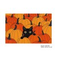 thumbnail image 1 of JOOCAR Halloween Black Cat Among Pumpkins Linen Table Mats Set of 4 for Home Kitchen Table Decor 12x18 inch, 1 of 5