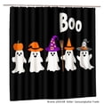 thumbnail image 1 of JOOCAR Halloween Ghosts with Pumpkin Witch Hat and Broom Polyester Shower Curtain for Home Bathroom Bath Tub Decor 72x72 inch, 1 of 5