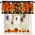 thumbnail image 1 of JOOCAR Halloween Trick or Treat Polyester Window Valance Curtain for Indoor Living Room Bedroom Kitchen Decoration 54x18 inch, 1 of 5