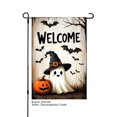 thumbnail image 1 of JOOCAR Halloween Welcome Ghost and Pumpkin Garden Flag for Fall Autumn Home Outdoor Garden Yard Door Decor 12x18 inch, 1 of 5