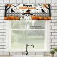 thumbnail image 1 of JOOCAR Happy Halloween Polyester Window Valance Curtain with Ghost Pumpkin Bat Design for Home Kitchen Living Room Bedroom Bathroom Decor 54x18 inch, 1 of 5