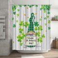 thumbnail image 1 of JOOCAR Happy St. Patrick's Day Shower Curtain for Bathroom, Irish Gnome Green Clover Shamrock Leaf Decor Farmhouse Bathroom Curtains, 72 x 72 Inches, 1 of 7