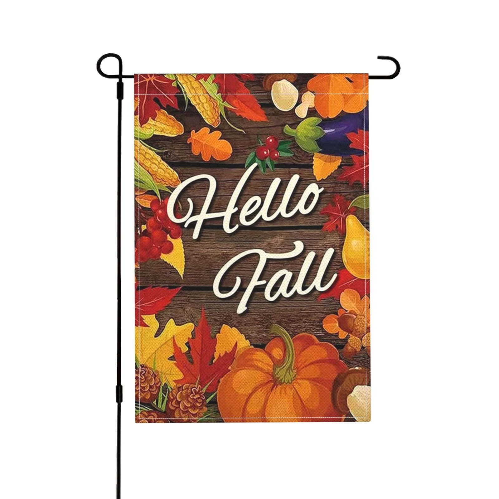 JOOCAR Hello Fall Garden Flag 12×18 Inch Pumpkin Rustic Farmhouse ...