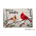 thumbnail image 1 of JOOCAR Hello Winter Cardinal Birds Snowy Branches Linen Table Mats Set of 4 for Home Kitchen Table Decor 12x18 inch, 1 of 5