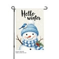 thumbnail image 1 of JOOCAR Hello Winter Snowman Garden Flag with Blue Bird and Holly for Winter Christmas Home Outdoor Garden Yard Door Decor 12x18 inch, 1 of 5