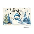 thumbnail image 1 of JOOCAR Hello Winter Snowman and Pine Trees Design Linen Table Mats Set of 4 for Home Kitchen Table Decor 12x18 inch, 1 of 5