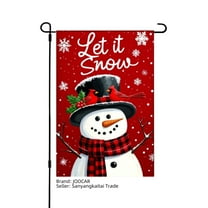 JOOCAR Let It Snow Snowman Garden Flag for Winter Christmas Home Outdoor Garden Yard Door Decor 12x18 inch
