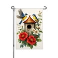 thumbnail image 1 of JOOCAR Linen Garden Flag with Birds and Flowers for Spring Summer Home Outdoor Garden Yard Door Decor 12x18 inch, 1 of 5