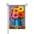 thumbnail image 1 of JOOCAR Linen Garden Flag with Gerbera Daisies in Blue Watering Can for Spring Summer Home Outdoor Garden Yard Door Decor 12x18 inch, 1 of 5
