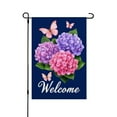 thumbnail image 1 of JOOCAR Linen Garden Flag with Hydrangea and Butterflies for Spring Summer Home Outdoor Garden Yard Door Decor 12x18 inch, 1 of 5
