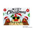 thumbnail image 1 of JOOCAR Merry Christmas Chickens with Santa Hats and Lights Linen Table Mats Set of 4 for Home Kitchen Table Decor 12x18 inch, 1 of 5