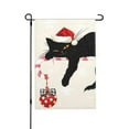thumbnail image 1 of JOOCAR Merry Christmas Garden Flag, Standard Size 18 x 12 Christmas Bells and Black Cat Pattern Weather Resistant Fade Resistant Double Sided Burlap High Quality Fabric , Winter Yard Outdoor Decor, 1 of 7