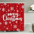 thumbnail image 1 of JOOCAR Merry Christmas Red Snowflake Polyester Shower Curtain for Home Bathroom Bath Tub Decor 72x72 inch, 1 of 5