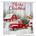 thumbnail image 1 of JOOCAR Merry Christmas Red Truck Polyester Shower Curtain for Home Bathroom Bath Tub Decor 72x72 inch, 1 of 5