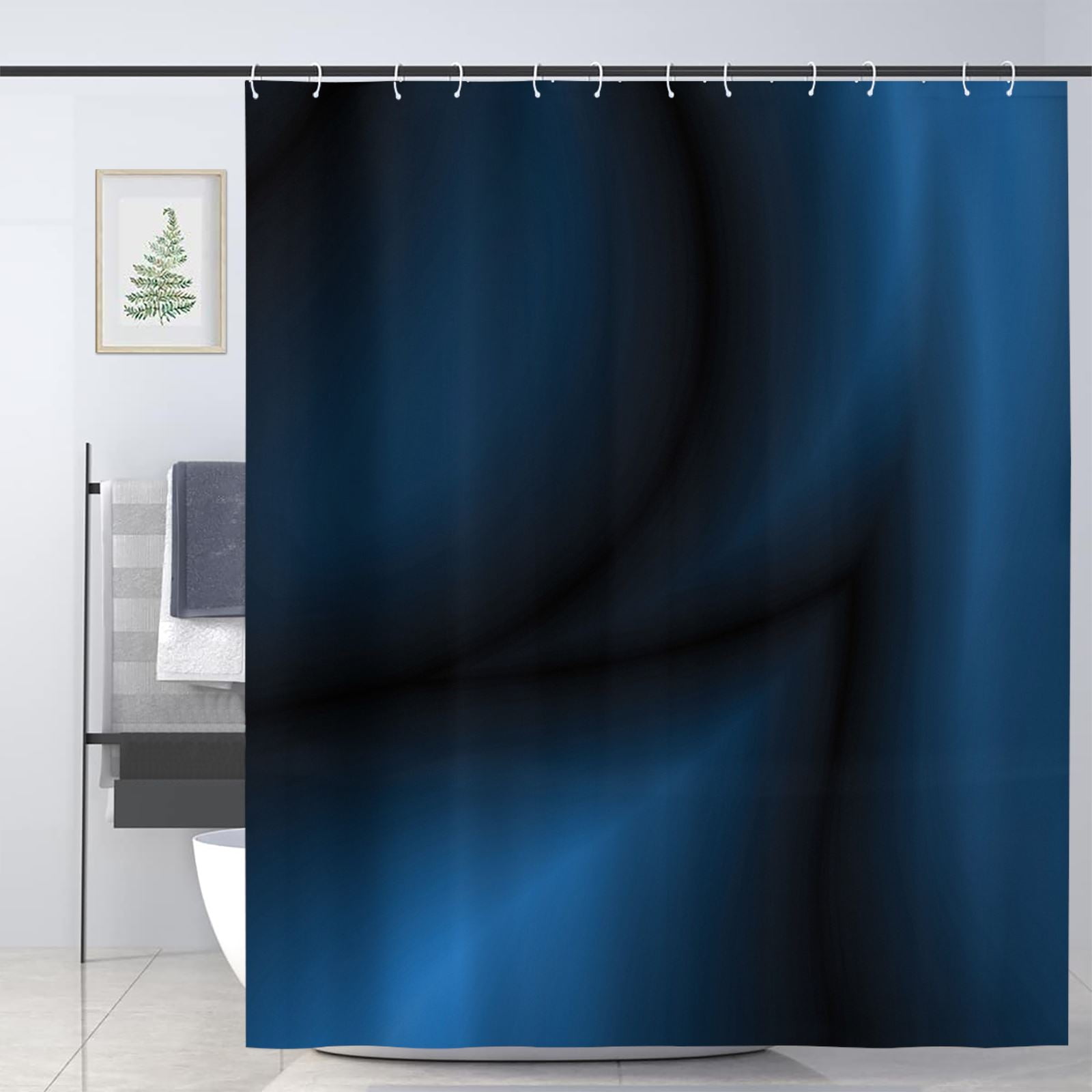 JOOCAR Navy Blue Shower Curtain for Bathroom Decoration Fabric Shower