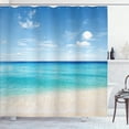 thumbnail image 1 of JOOCAR Ocean Shower Curtain,Tropical Carribean Sea Shore Sand Beach Polyester,with Hooks,72x72inch, 1 of 6
