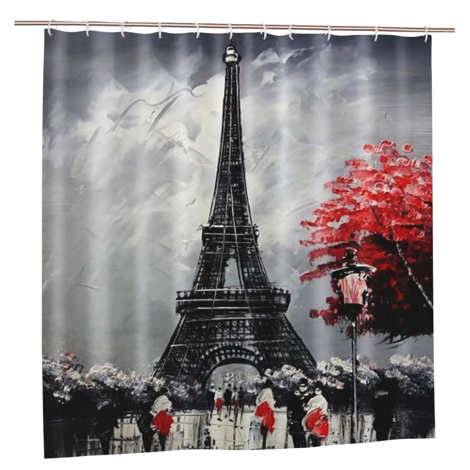 JOOCAR Paris Eiffel Tower Shower Curtain Bathroom Decor Oil Painting
