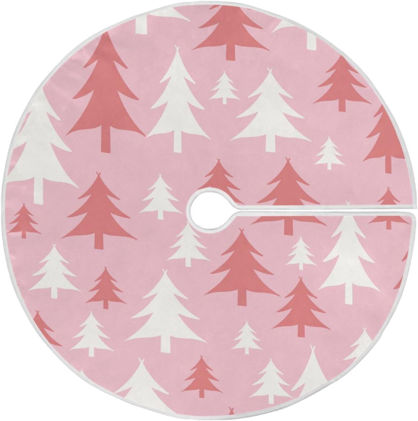 JOOCAR Pink Christmas Tree Tree Skirts for Festive Holiday Party