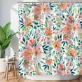 thumbnail image 1 of JOOCAR Pink Floral Shower Curtain with 12 Hooks Washable Polyester Fabric 72"x72" inch, 1 of 7