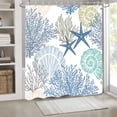 thumbnail image 1 of JOOCAR Polyester Shower Curtain With Coral Starfish And Seashell Pattern For Home Bathroom Bath Tub Decoration 72x72 inch, 1 of 5